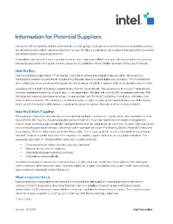 Information for Potential Suppliers