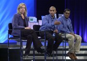 Debra Conrad, Abhi Talwalkar, and Prasad Rampalli at IDF Fall 2004