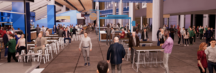 People walking in a mall - 3D rendering