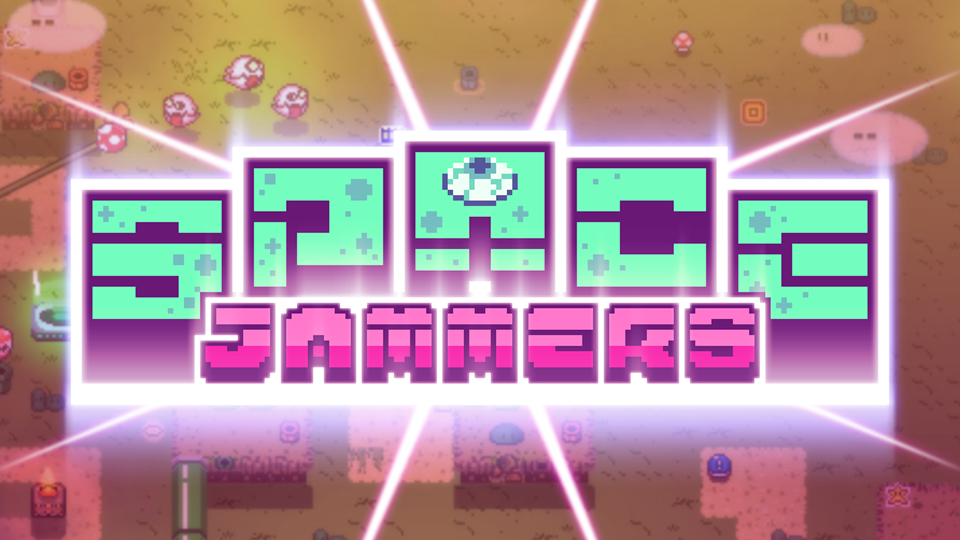 Screenshot of logo/banner of Space Jammers