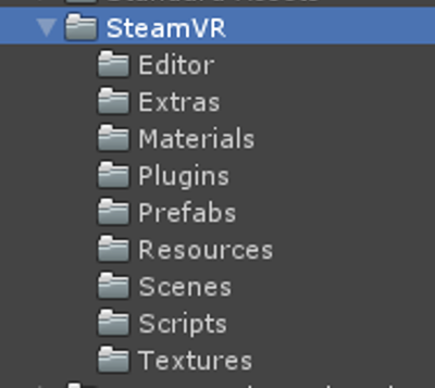 screenshot of file structure in unity