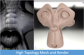 high topology mesh and render