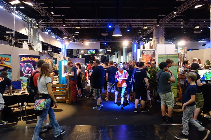 The Indie Arena booth at Gamescom 2015