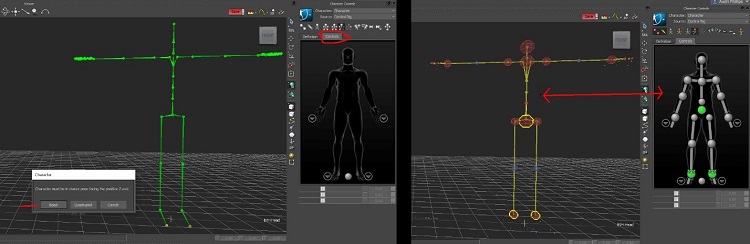 the left picture shows the motion capture is fully characterized