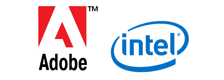 adobe and intel logos