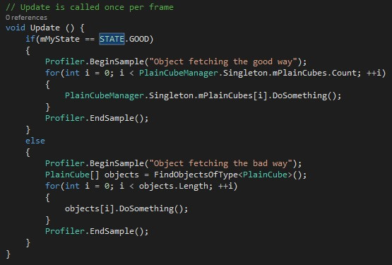 Setting a code segment for use in Profiler 