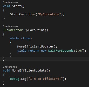 More efficient update using co-routines