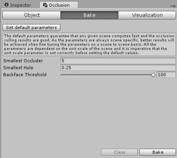 The Occlusion window and Bake button