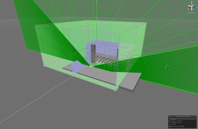 Occlusion Culling visualization in the scene view