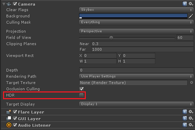 HDR option in Camera settings