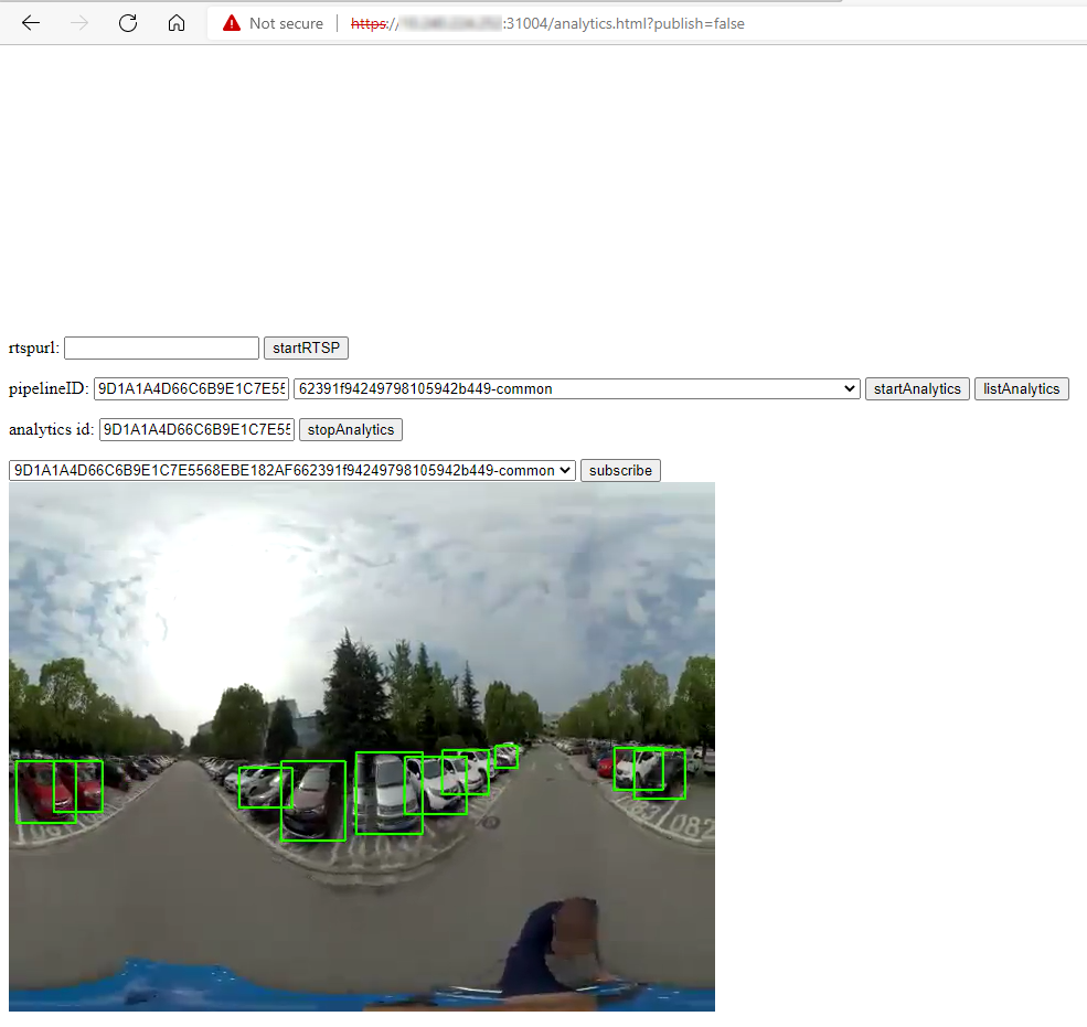 Screenshot of application video output