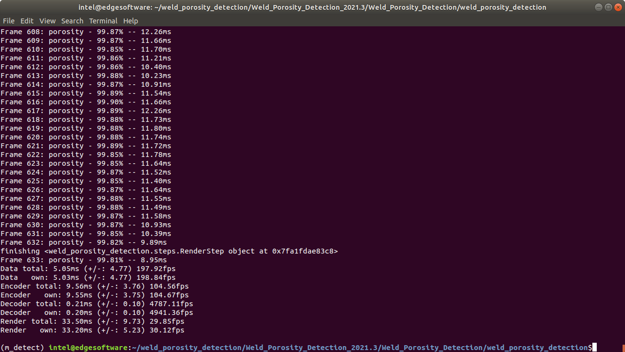 Screenshot of terminal output