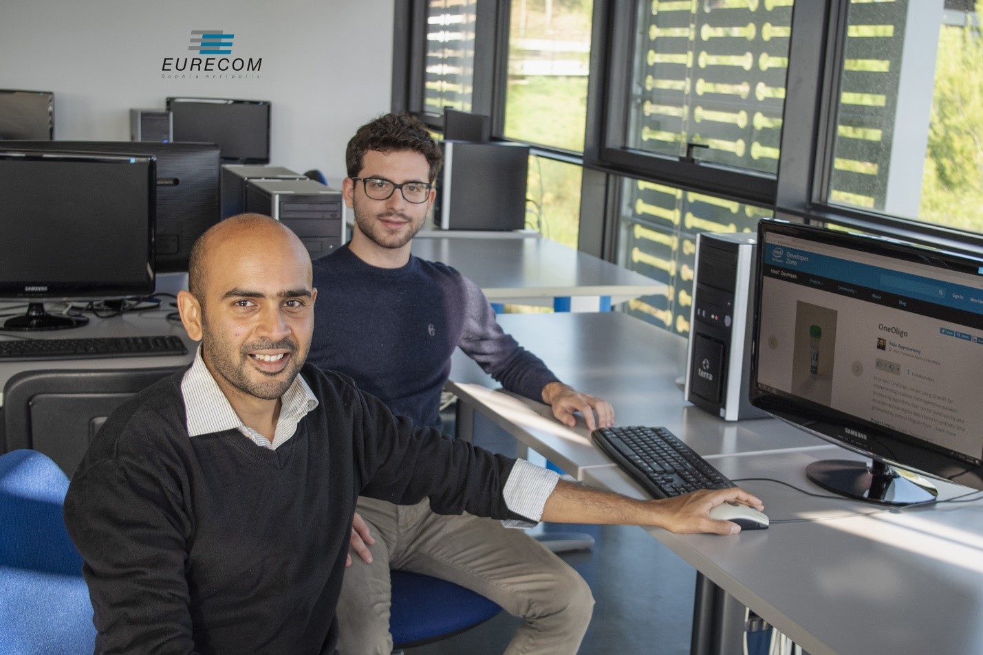 Professor Raja Appuswamy and researcher Eugenio Marinelli.