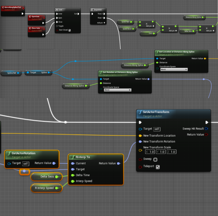 Logic path for moving and rotating