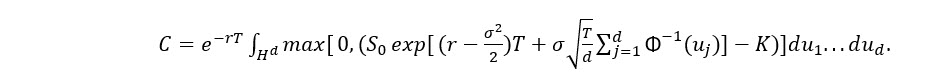 standard algorithm, the price of the option is presented as d-dimensional integral