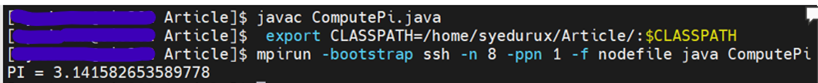 screenshot of building and running a Java app