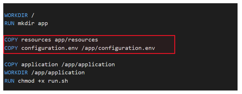 Screenshot of configuration file