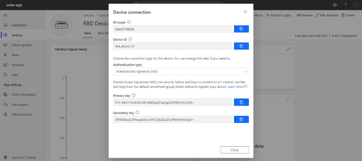 View device connection parameters