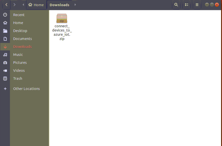 Screenshot of zip file in folder