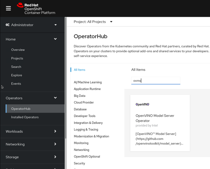 OpenShift console
