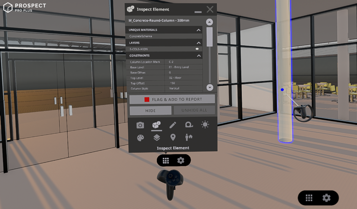 IrisVR App’s BIM Data Inspector