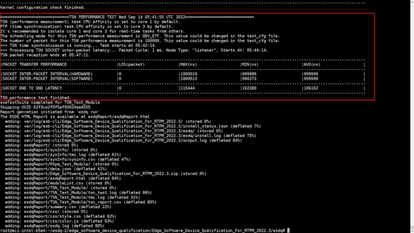 Screenshot of TSN Inter-Packet Latency check