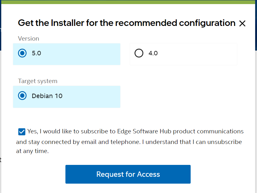 Get installer for configuration