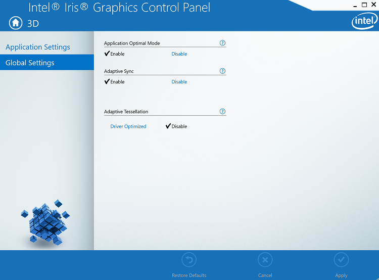 intel g c p 3 d global settings