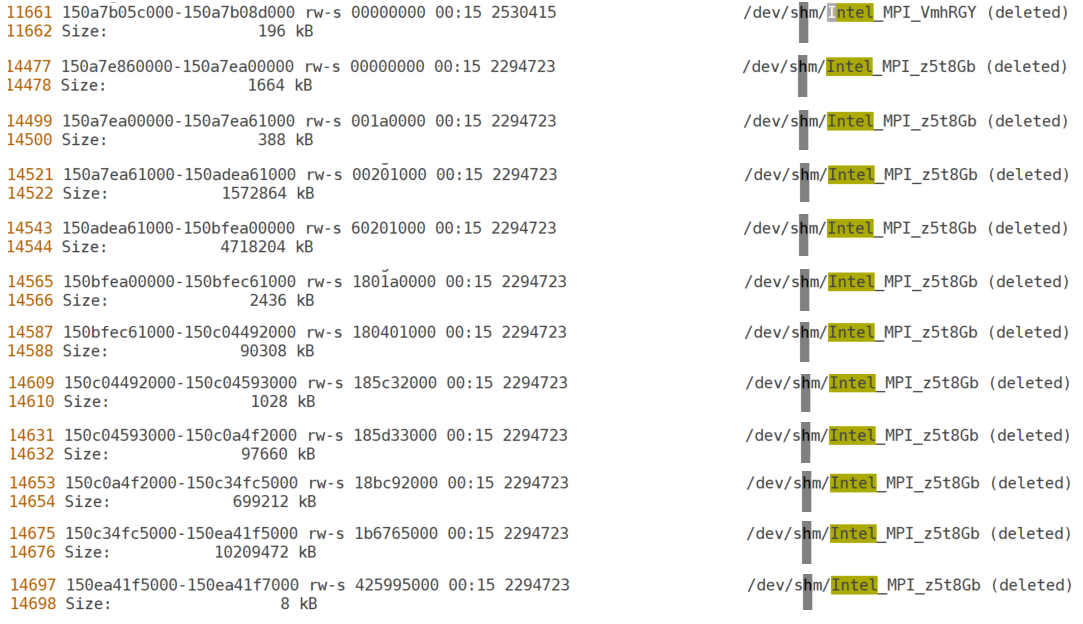 Figure 2: Snippets of interest from the /proc/363051/smaps file