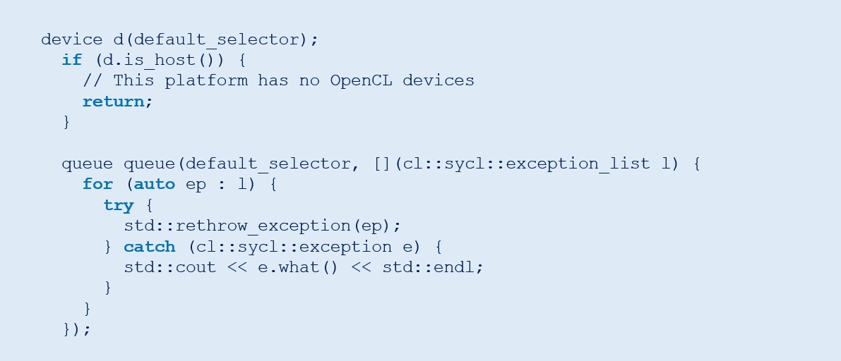 OpenCL standard way, we do it in the concise DPC++