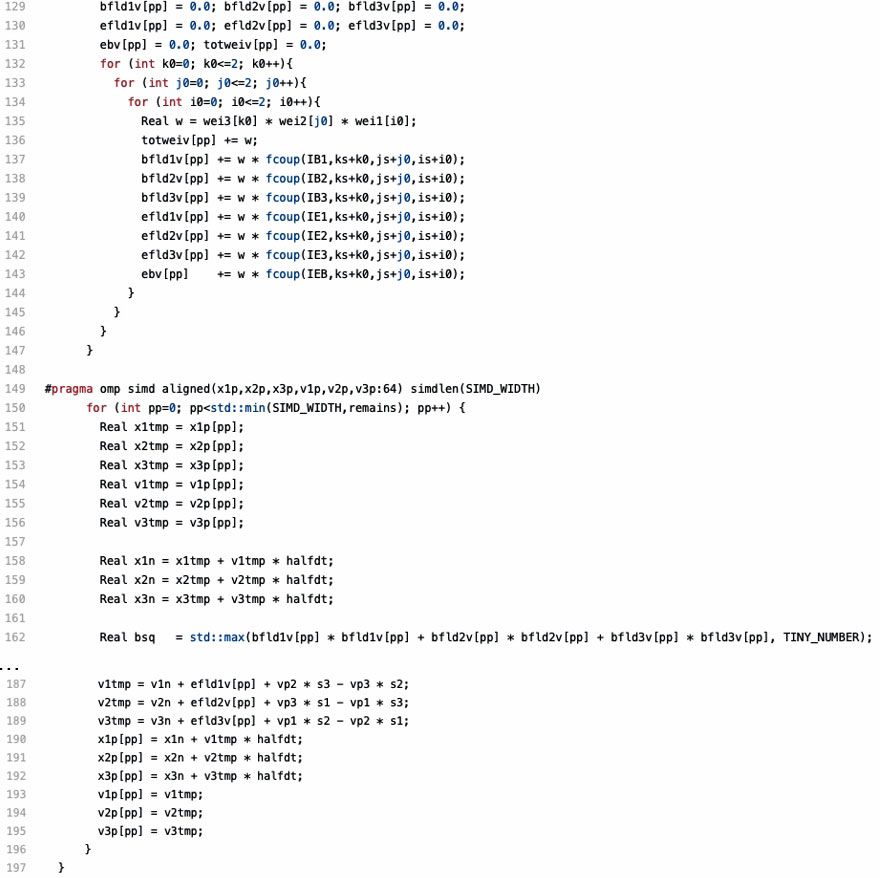 Figure 9. New move implementation with strip mining and loop fission