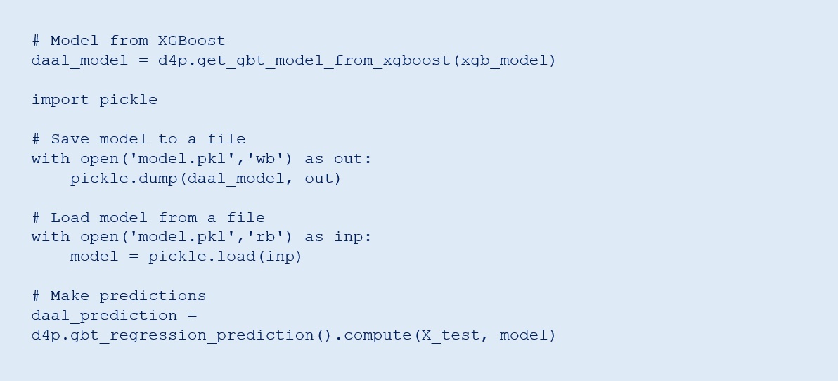 how to save and load a model from oneDAL