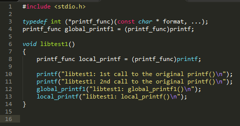  The code of libtest1()