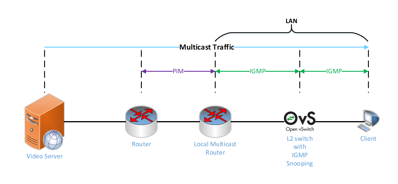 multicast traffic diagram