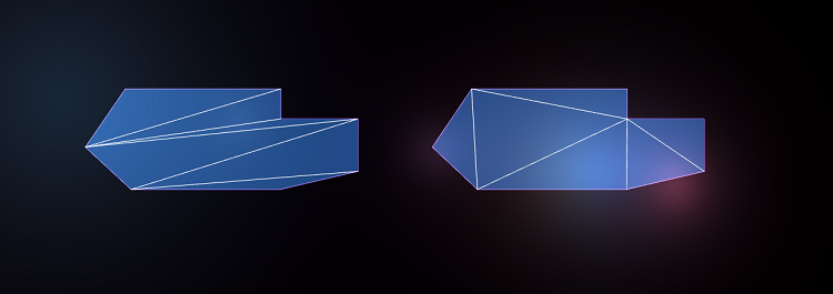 example of different triangulation on same surface