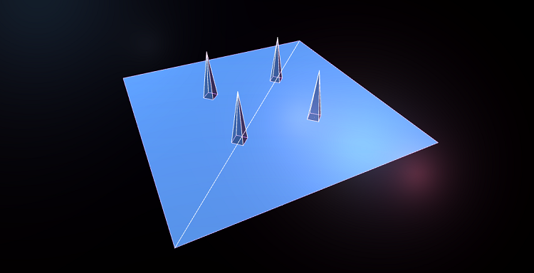 spikes on plane - triangulation