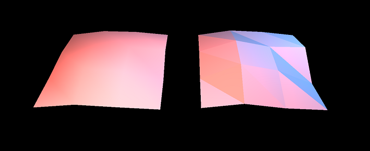 flat vs smooth shading on 3d planes