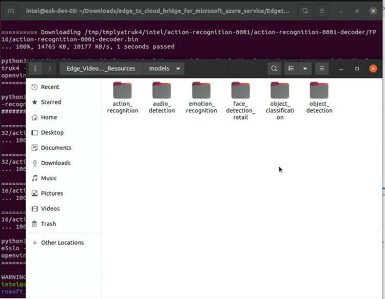 Screen showing multiple folders in the Models directory