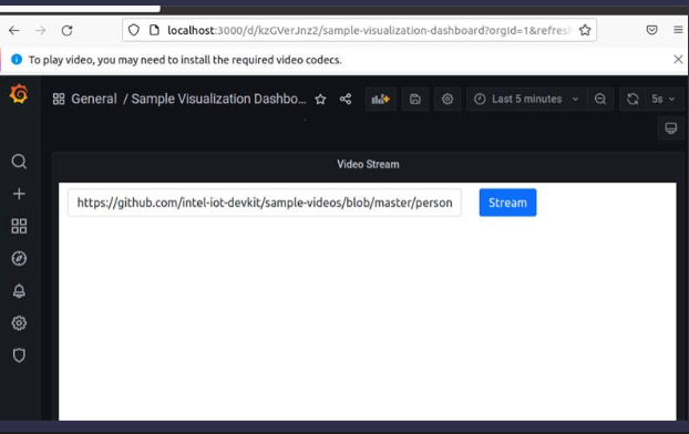 Screenshot showing video codecs error