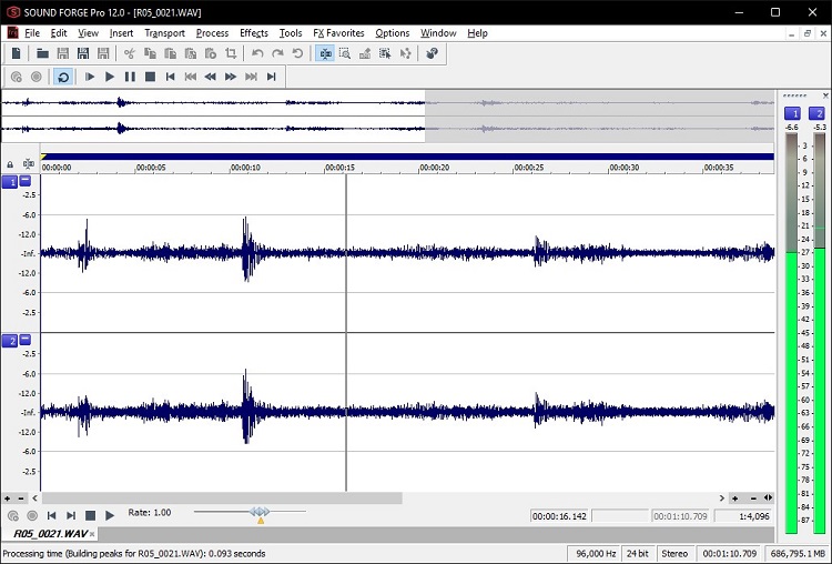 two sound recording's sound waves