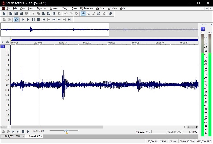 sound waves of audio recordings