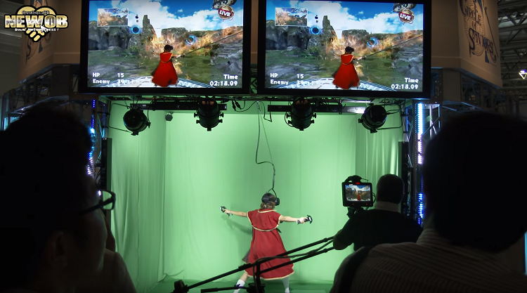 Cosplay user in a mixed-reality game
