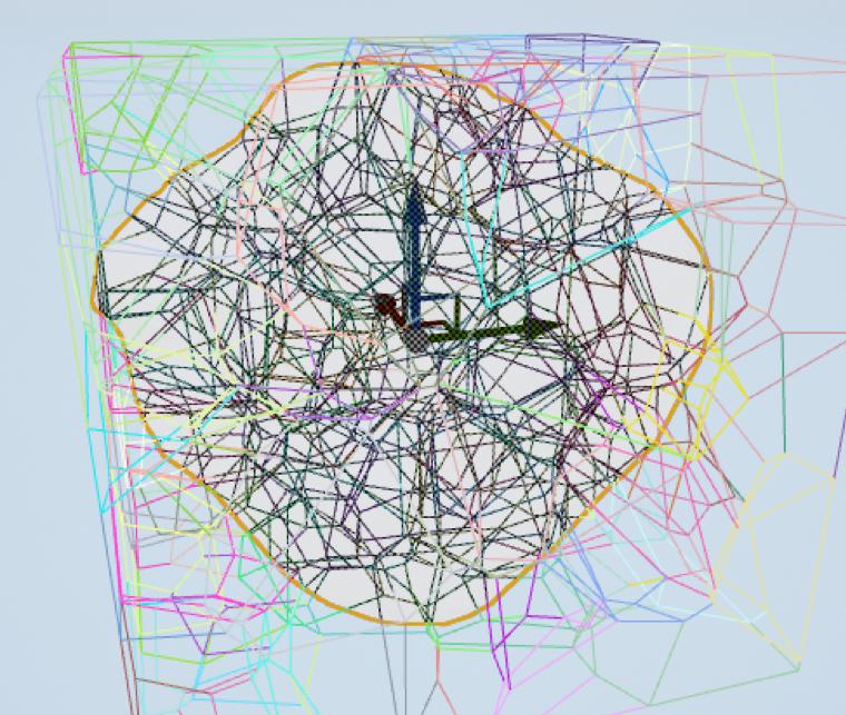 a fracture wireframe in mesh view