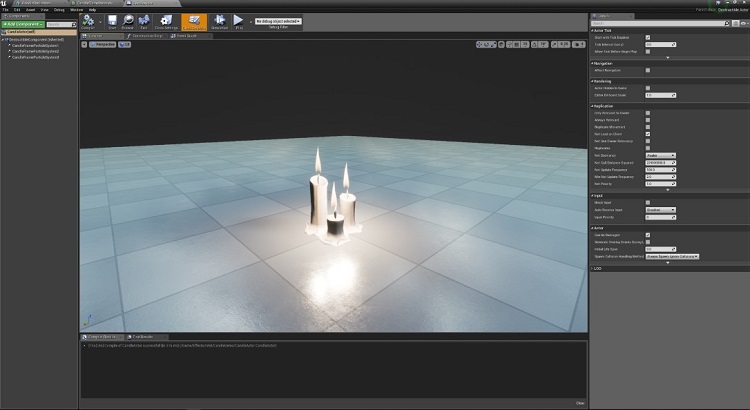 Candle object in Unreal Engine environment