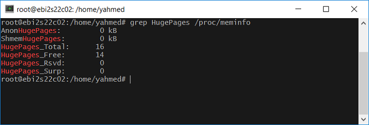 grep hugepages output