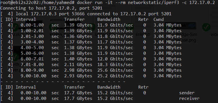 iperf3 default console