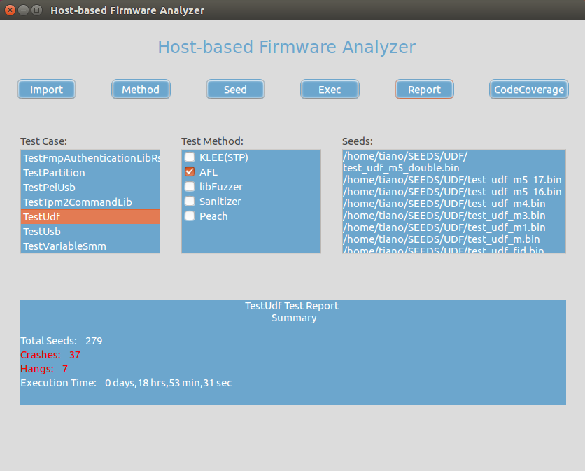 Host-based Firmware Analyzer (Linux UI)