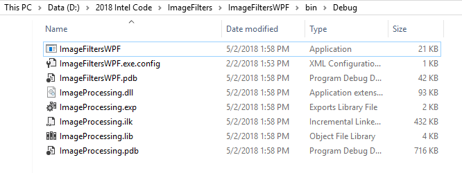 Compiled files in the bin