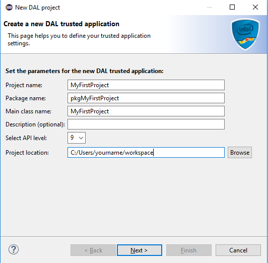 Create a new DAL trusted application