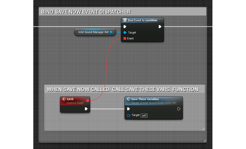 screenshot of audio actor blueprint